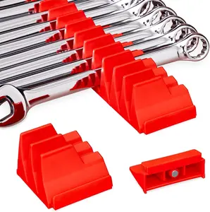 【FathersDayGift】20PCS Magnetic Wrench Organizer Heavy Duty Modular Tool Drawer Rack,Strong Magnetic Base,Metric & hanSAE,Fits 6mm–38mm,Non-Slip Garage Tool Box Storage for Mecics