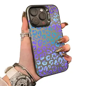 Colorful Leopard Print Full Body Protection Cellphone Cover, Anti-Scratch PC Silicone Case with Screen Protector, Accessories for iPhone 11-17 Pro, ProMax, Plus & Air Devices