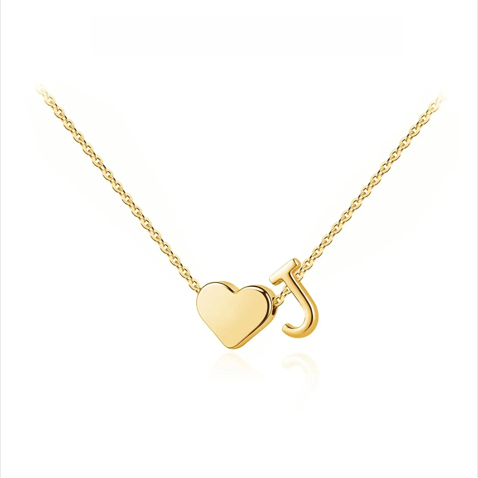 Gold Plated Initial Necklaces for Women, Dainty Heart Pendant A-Z Personalized Jewelry with Adjustable Chain, Birthday Gifts for Your Girlfriend, Chains, Romantic Gifts For Her, Gf Gift