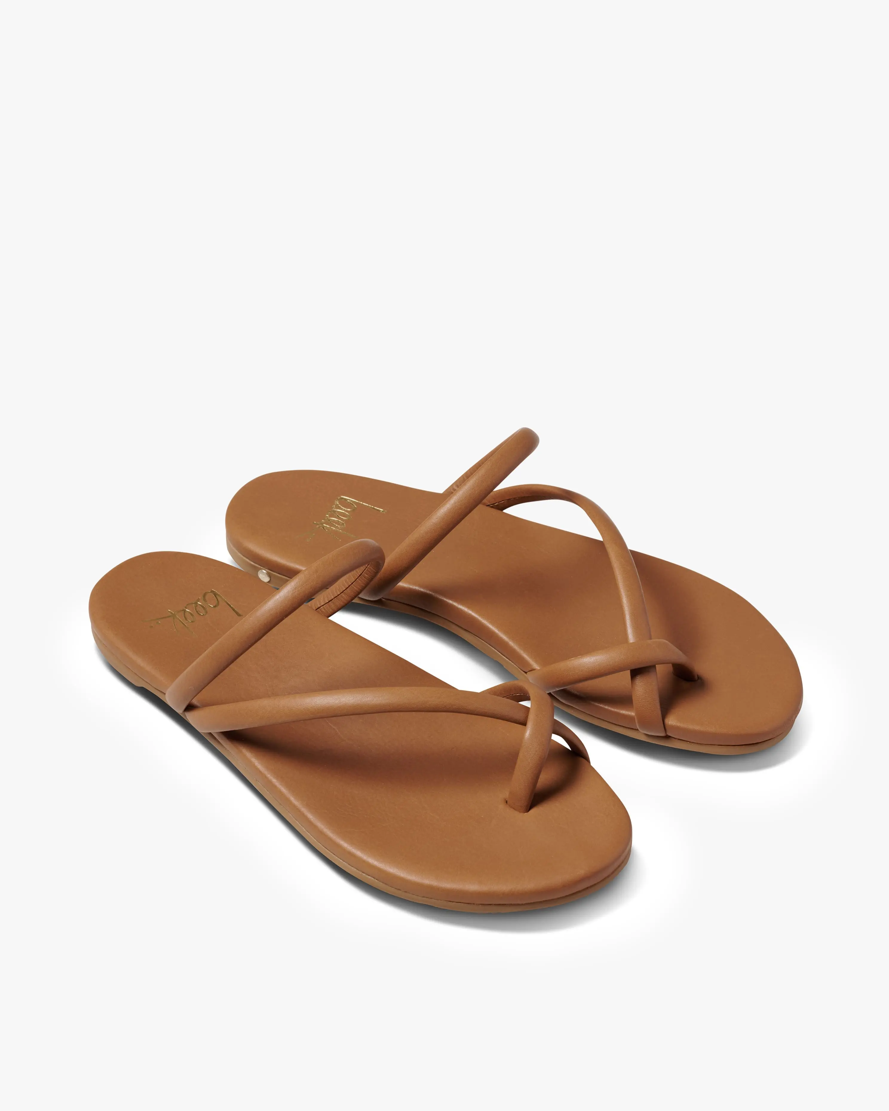beek SUNBIRD Tan Leather Sandals - Open Toe, Slip-On Style, All Seasons, Soft Leather Upper, Memory Foam Comfort Insole, Molded Arch Support, Durable Rubber Outsole, Women's Casual Dress Sandals