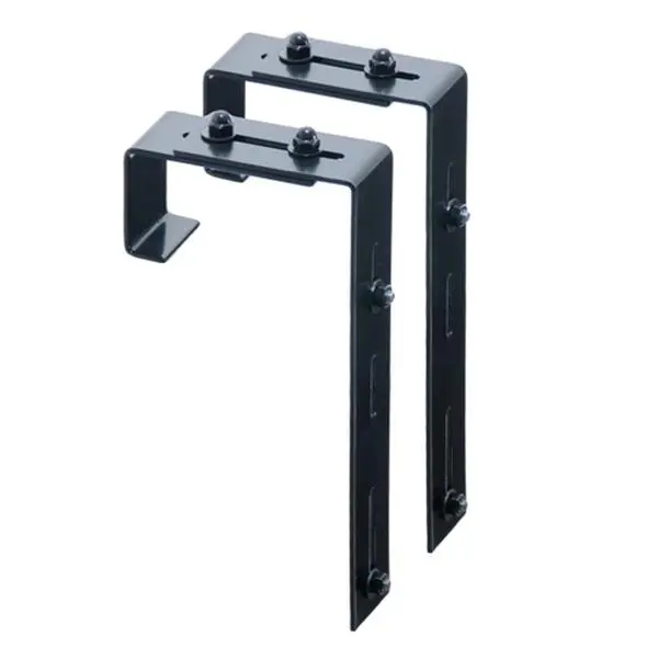 MAYNE INC Adjustable Steel Deck Rail Brackets + Bolts (2-Pack) - 9.8 Height, 5.8 Length, Easy Adjust, Fits 2x4/2x6 for Nantucket, Fairfield, Yorkshire Deck Railing Installations