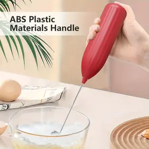 Powerful Electric Milk Frother - Mini Foamer for Coffee, Latte, Cappuccino, Chocolate, Matcha - Stainless Steel Handheld Whisk with AA Batteries