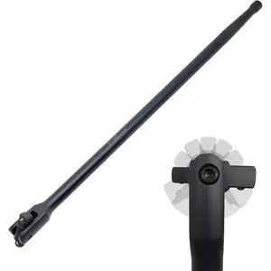 Dual Drive Breaker Bar, 3/8" & 1/2" Drive, Heavy Duty Breaker Bars, 24-inch Length with 360? Rotatable , Spring-loaded Detent Ball, Chrome Vanadium Steel Made With Black Pow Coating