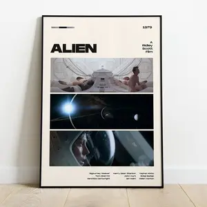 Alien Movie Poster, Modern Movie Poster Print, Alien Poster Wall Decor, FILES, Ridley Scott, Sigourney Weaver