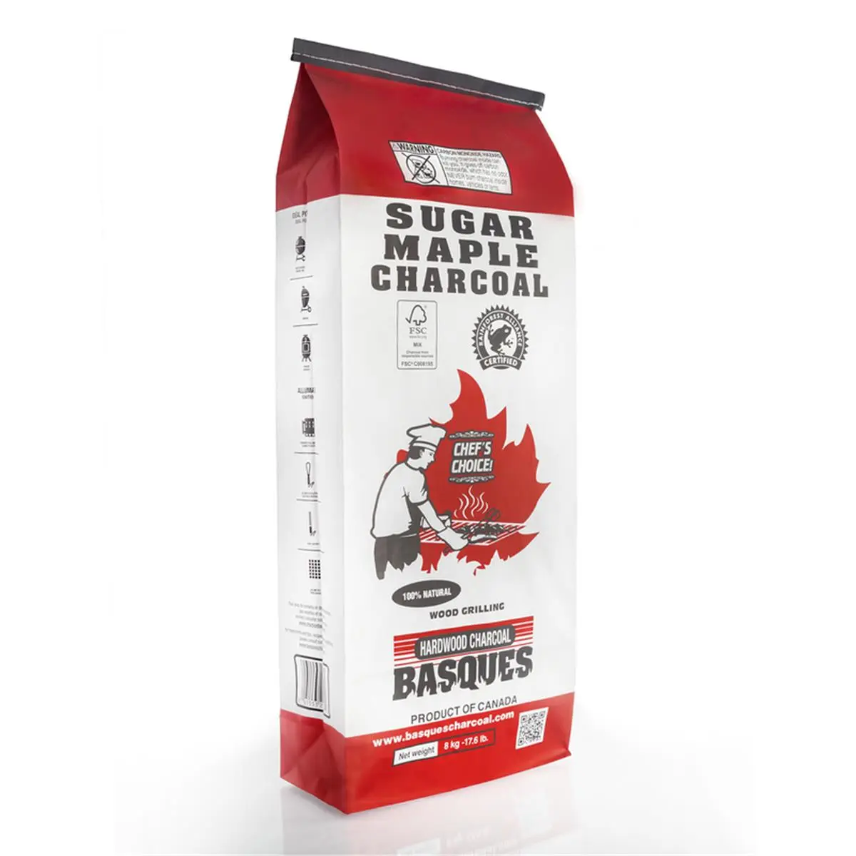212 MAIN Sugar Maple Hardwood Lump Charcoal, 17.6 lbs All-Natural Fuel, Consistent Burn, Mild Flavor, Chef-Preferred for Barbecue Grills, Outdoor Cooking