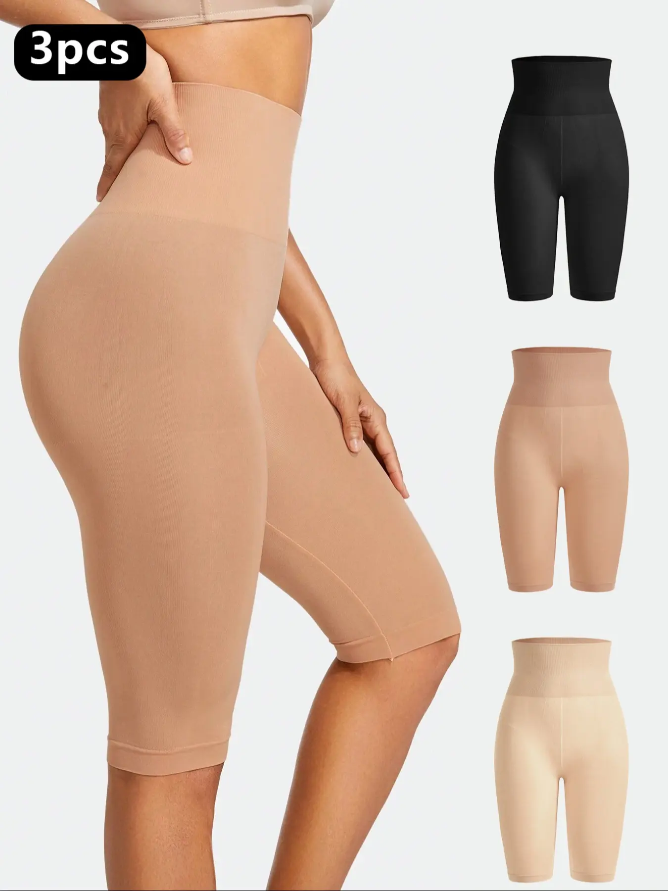 Women's High-Waisted Fitted Shaping Shorts, Seamless Smooth Tummy Control & Butt Lifting, Breathable, Ideal for Yoga Running Wearable Underneath, Shapewear, Womenswear