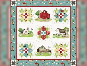 Spring Barn Quilts | Barn Panel Quilt Boxed Kit by Tara Reed for Riley Blake Designs | 60" x 60"
