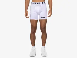We Ball Sports 6" Compression Sporty Shorts (White), Sporty Sports Shorts
