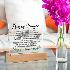 Nurse Gift, Nurse Thank You Gift, Future Nurse Graduation Gift, Nurse Heartfelt Prayer Desktop Sign, Home Office Acrylic Decoration