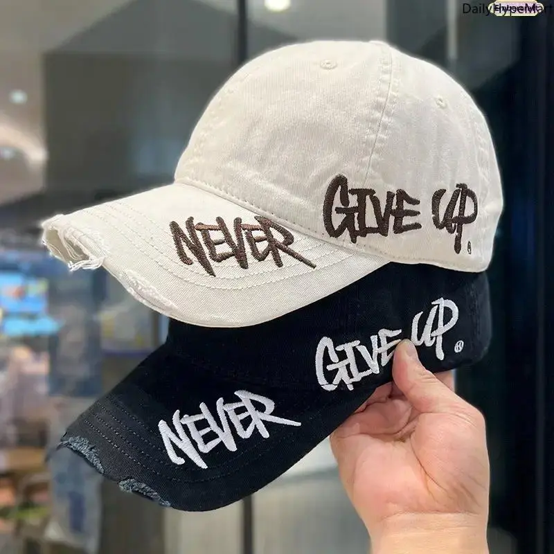 Unisex Distressed Embroidered Novelty Dad Hat - Vintage Streetwear Cap, Casual Outfit Fashion Accessory, Novelty Cap