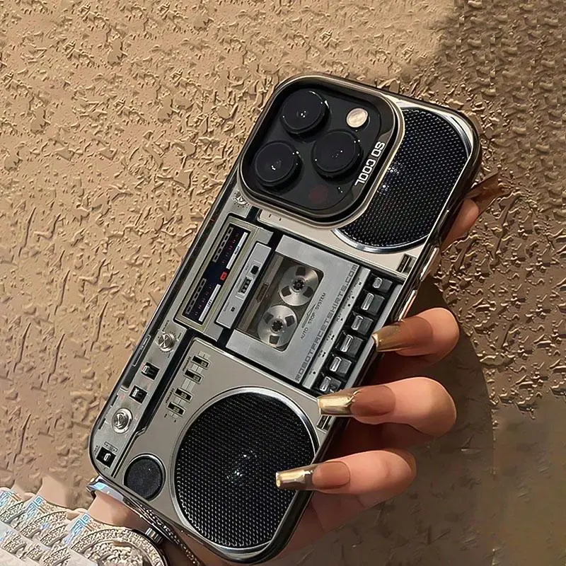 Vintage Cassette Radio Design Mobile Phone Case, Shockproof Phone ...