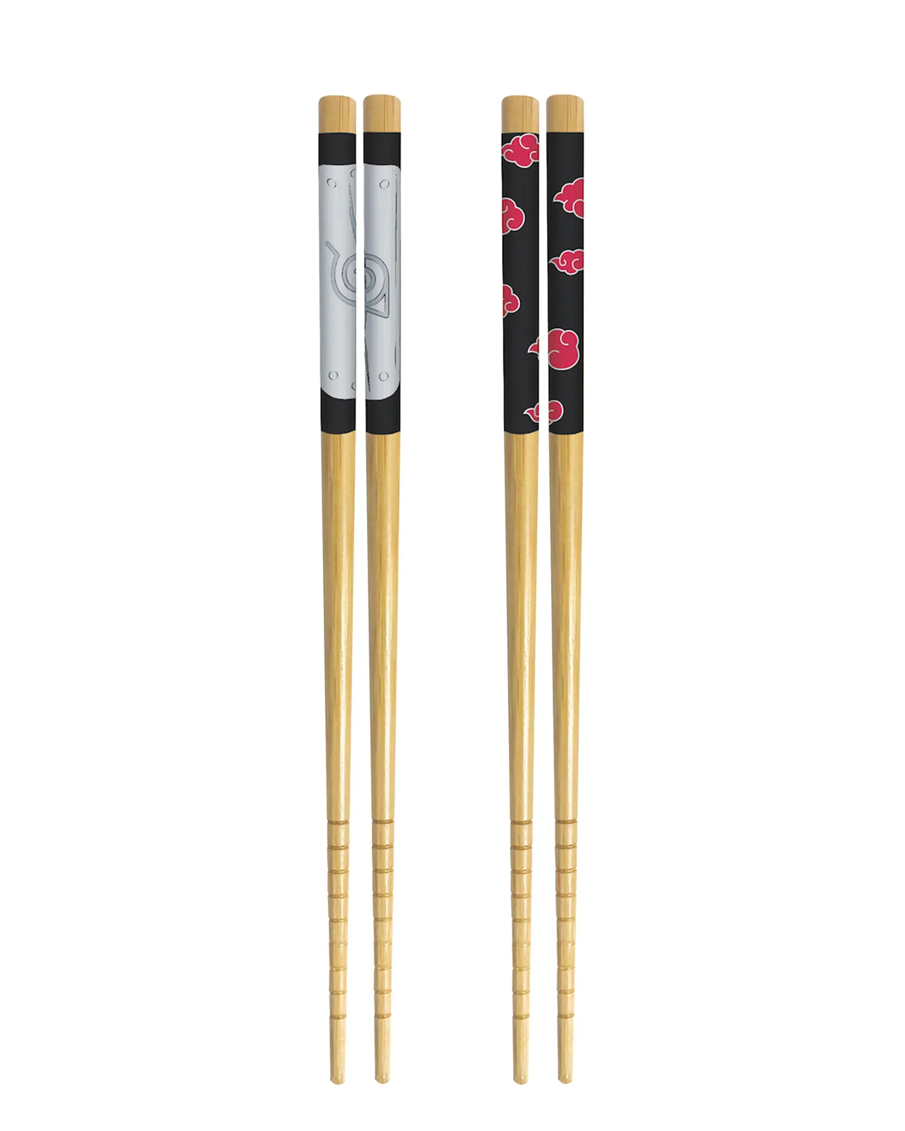 Naruto Shippuden 2 Pairs Collectible Anime Bamboo Chopsticks 8.85 Inches Long Gift Set