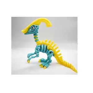 3D Printed Articulated Dinosaur Toy with Realistic Movement and Detail