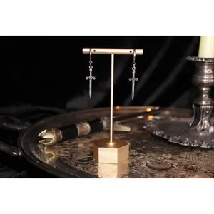 Silver Elven Dagger Huggie Hoop Earrings