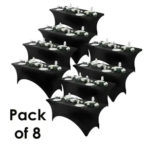 Craft And Party 8 Pack Spandex Tablecloth, Fitted Tablecloth, Stretch tablecloth for arty, Wedding, Cocktail, Banquet, Festival, Tradeshow