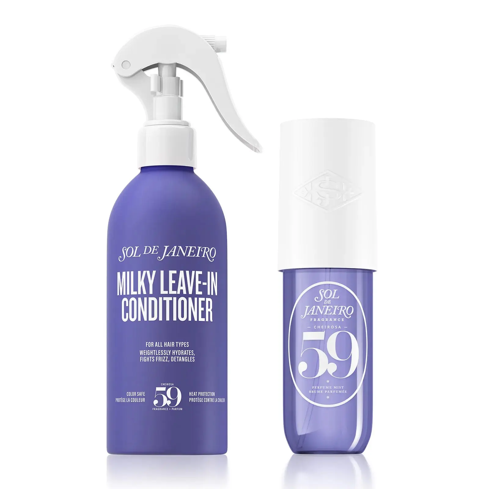 Sol de Janeiro Milky Leave-In Conditioner + Cheirosa 59 Duo | Nourishes, Smoothes and Provides Up to 450°F Heat Protection In A Woody Gourmand Scent Of Vanilla Orchid & Sheer Sandalwood