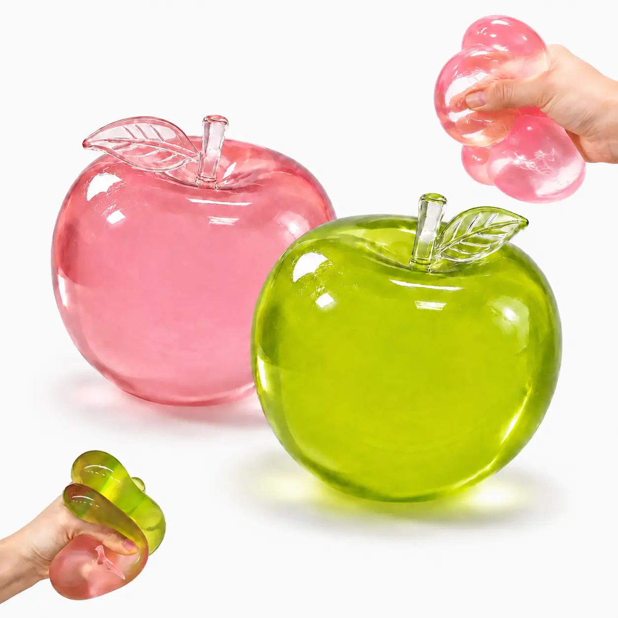Apple Squishy Toys , Soft Squeeze Stress Relief Set for Adults & Kids, Super Slow Rising Mochi Sensory Fidget, Calming Anxiety Toy for Desk Travel, Birthday Party Idea for Children