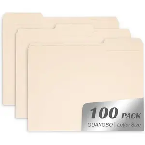 Manila File Folder 1/3-Cut Tab Letter Size Folders with Tab 100 per Box
