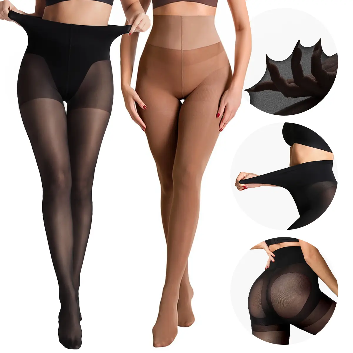 LUCKMEEY Women's Rip-resistant Strong Tights High Waist Silk Comfort Stockings Oil Shimmery Nylons Pantyhose Silky Spandex Elastic Dressy Legwear #sohochic