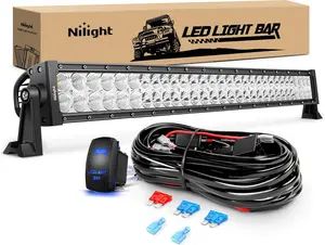 Nilight 32Inch 180W LED Work Light Bar - 12V Off-Road Cantilever Unit, 5-Pin Rocker Switch, Lit Switch and Wiring Harness Kit, Lightbar, Led Lights Car