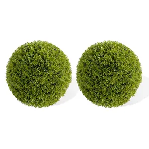 GARVEE 19.7 Inch Artificial Plant Topiary Ball Set of 2, Lifelike Boxwood Balls for Indoor and Outdoor Decoration, Perfect for Home, Office, Garden, Wedding, Porch, and Event Decor