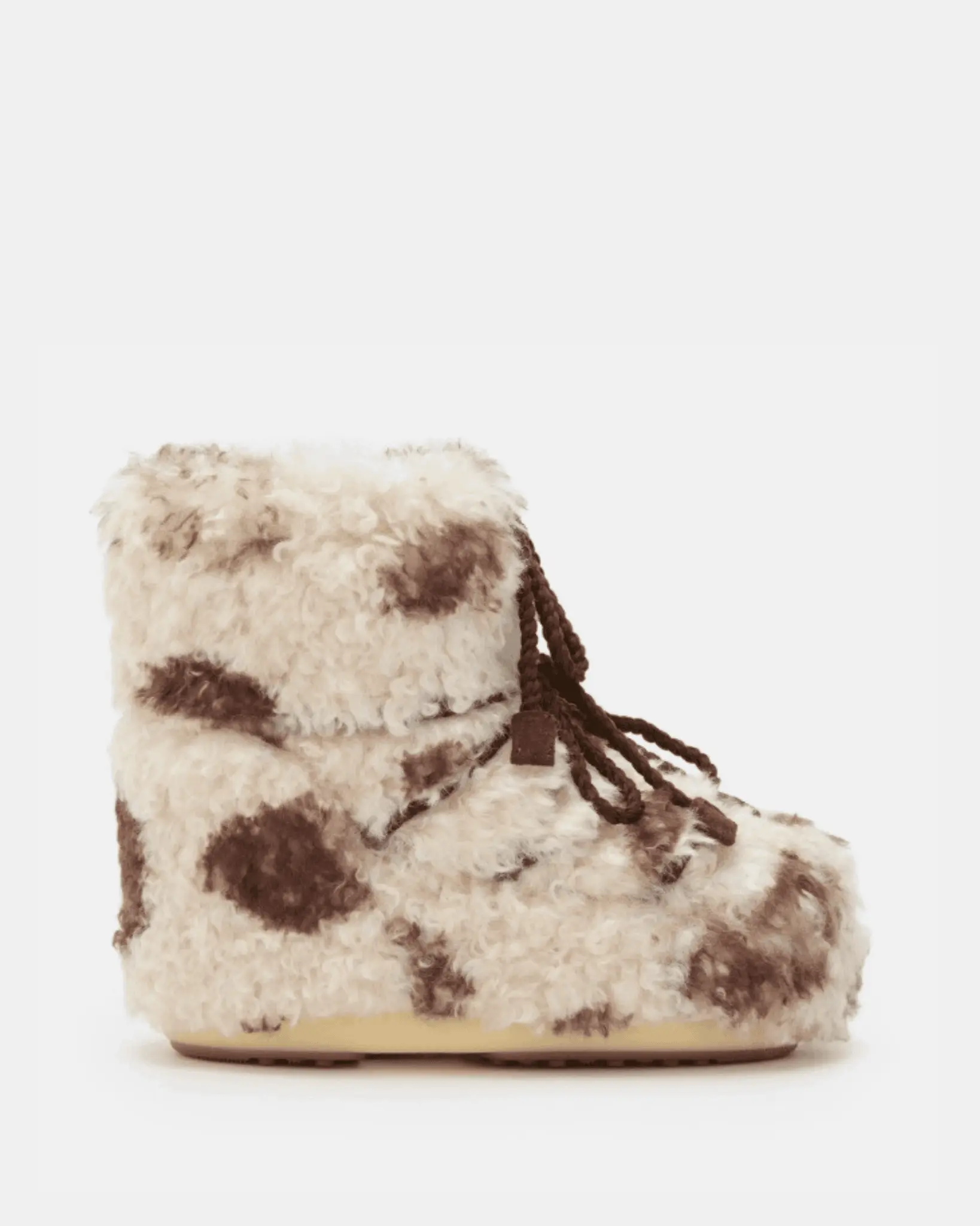 Moon Boot Icon Low Cow Print Curly