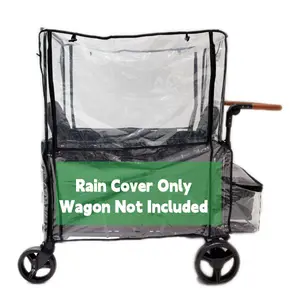 Stroller Rain Cover for Wonderfold W4 Wagon With Adjustable Side Windows, Stroller Weather Shield Waterproof and Windproof, Eco-friendly EVA( Wagon Not Included)