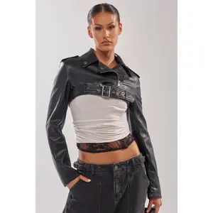 HARLEY LUXE ULTRA CROP MOTO IN BLACK