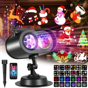 LYSHIYI Christmas Projector Lights Outdoor, 2025 Upgraded Holiday Binocular Projectors with 12 HD Replaceable Slides, Remote Control, Timers, IP65 Waterproof Christmas Projector Light Show