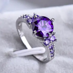 Vintage Charm: Elegant February Birthstone Ring - a Simple, Purple Synthetic Zirconia Ring Perfect for a Lover'S Gift, Celebrating The Love of February And the Beauty of the Season