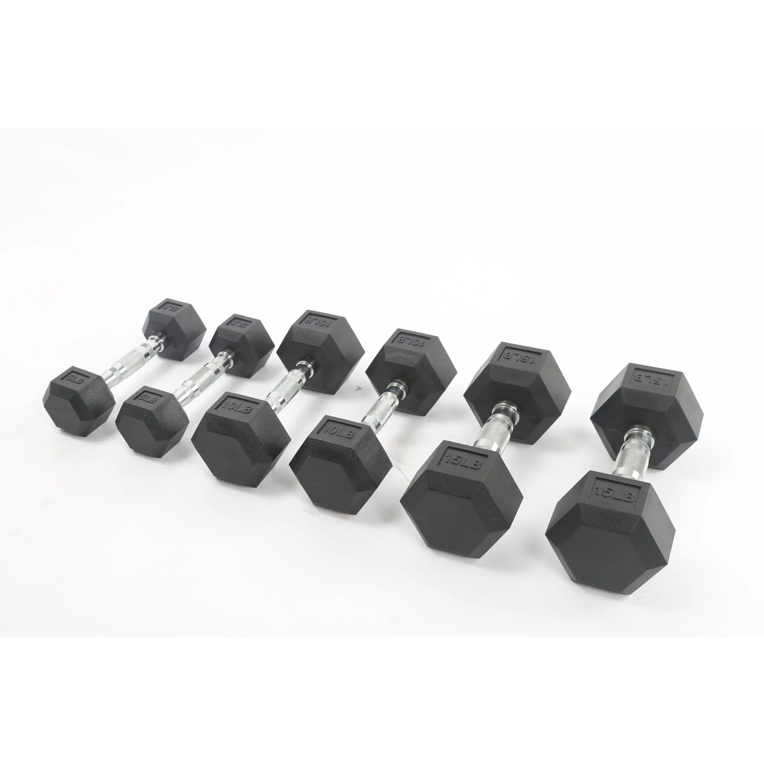 Hex Shape Dumbbell Hand Weight Set for Home Gym - PVC/PEV Coated, Anti-Roll, Non-Slip Grip, Cast Iron Core, Compact Storage Workout Equipment (60 lbs:5lbs×2,10lbs×2,15lbs×2;100 lbs:20lbs×2,30lbs×2), 60 Lbs (5*2+10*2+15*2)