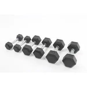 Hex Dumbbells Set for Home Gym – PVC/PEV Coated, Anti-Roll Design, Non-Slip Grip, Cast Iron Core – Versatile Strength Training Weights, 100LB Total (25LB×2+30LB×2)