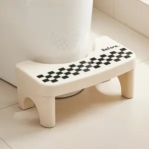 Adult Bathroom Toilet Stool, 1 Plastic Portable Footstool, Bathroom Non-slip Toilet Auxiliary Step Stool