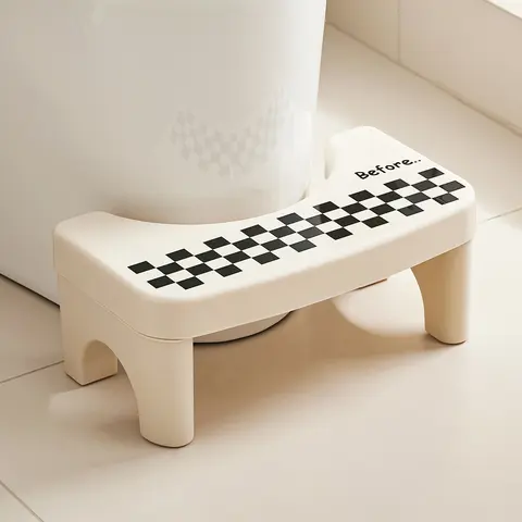 Bathroom Toilet Stool - Multi-Purpose Portable Plastic Footrest, 14–16" Toilet Fit (14" to 16"), Natural Squat Posture, Reduces Strain, Sturdy Daily-Use Design, Non-Slip TV-Seen Trusted Home Bathroom Gadget