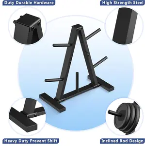 Weight Plate Rack, Weight Tree, Home Gym Storage Stand, Holds 300 lbs
