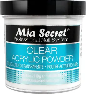 Mia Secret Professional Clear Acrylic Powder, 4oz Powder Form for Acrylic Nails & Nail Enhancements with Transparent Look