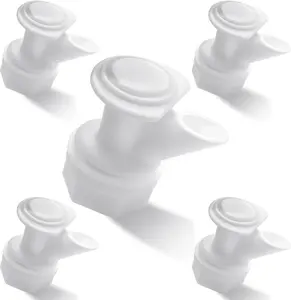 5-Pack Push Button Spigot Kit Replacement Compatible with Igloo Coolers 2, 3, 5&10 Gallon, Replacement Spout for Igloo Water Jug, Beverage Cooler Valve with Gaskets and Nut, BPA Free, Pp,White LERGNA