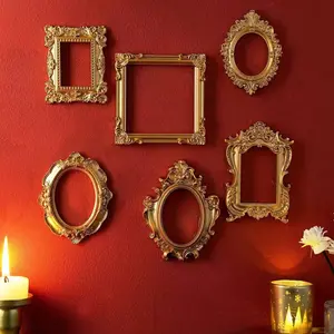 European Resin Frame Decoration, DIY Wall Decor, Multiple Styles Available, Picture Frame, Photography Prop, Miniature House Ornament, Classic Rectangular Frame