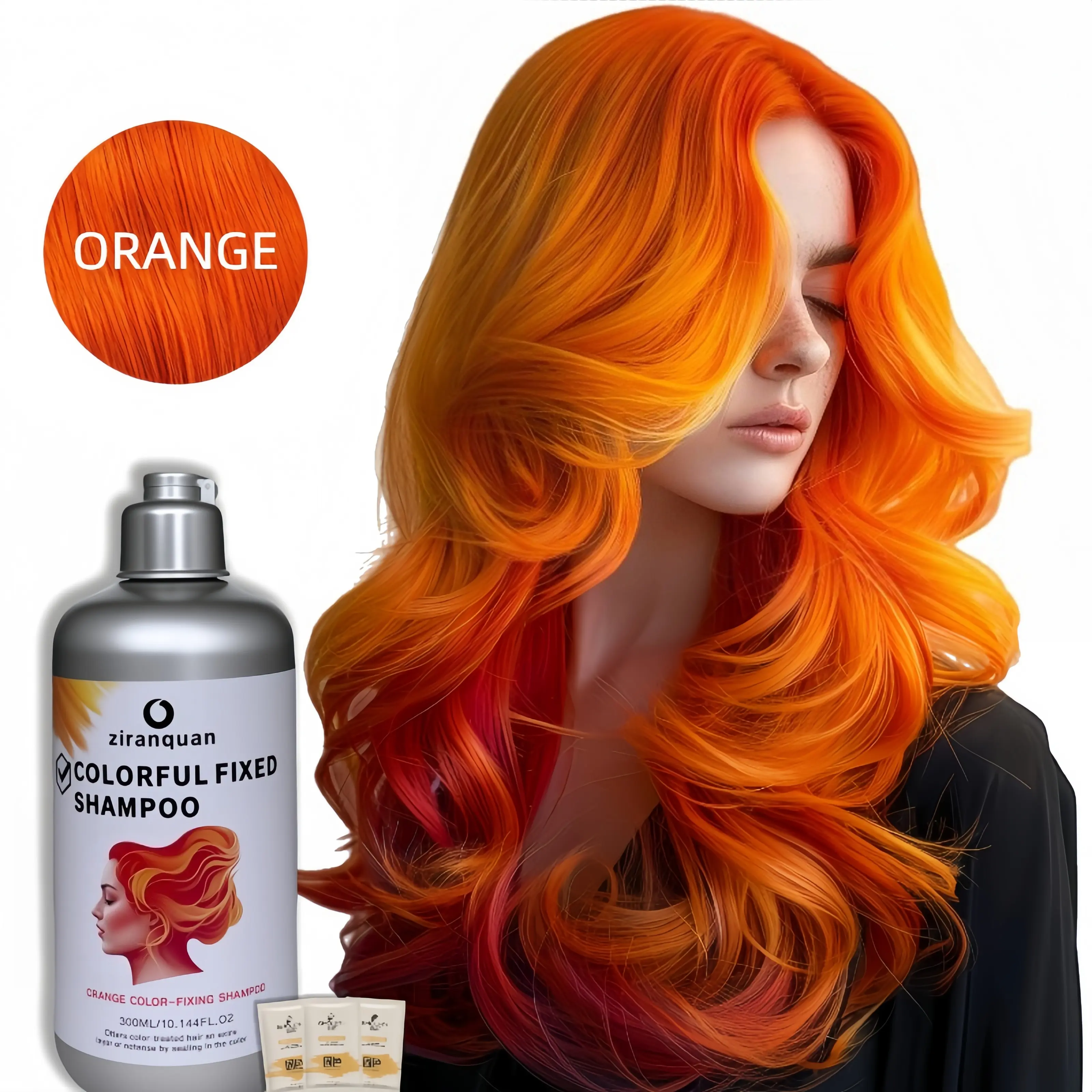 Color-Correcting Shampoo | Repair & Shine Shampoo | Brightens, Strengthens, Protects, Repairs | Suitable for Colored Hair | Enhances Shine and Protection | Vegan | Preservative-Free | Orange | 10.166oz/300ml Conditioner Haircare