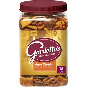 Gardetto's Aged Cheddar Crunchy Savory Snack Mix, Salty Snacks Tub, 18 oz