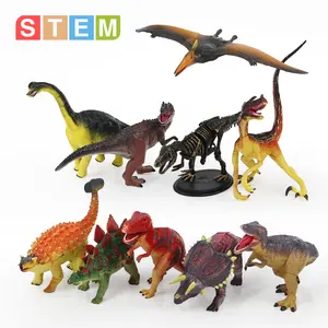 Jurassic Dinosaur Toys 12 PCS Realistic Dino Assemble Puzzle Figurines Educational Playset for Kids 3-5 Years Old with Brachiosaurus Tyrannosaurus Rex & Pteranodon Figures Children STEM Learning
