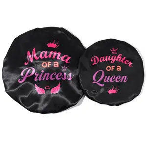 BY-LKCP032 Toddler Infant Sleep Cap Double Layer Bonnet Adjustable Reversible Silk Lining Curly Hair Cap Pink