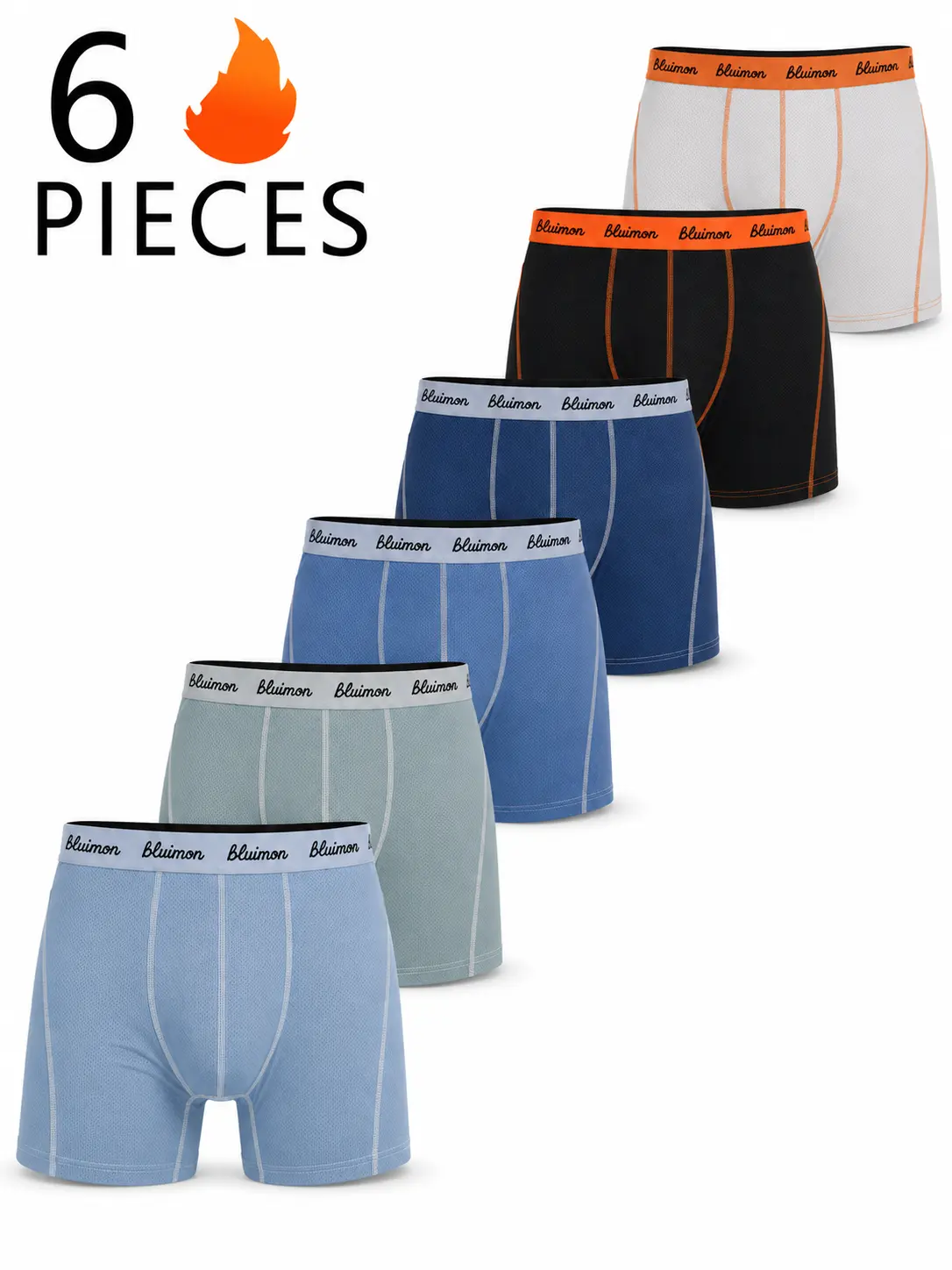 Bluimon Men’s Aero-Flow 3D Elite Mesh boxer briefs, 6-pack/4-pack — ice silk cool feel, 10 vibrant colorways, moisture-wicking quick-dry, snug and secure fit, premium set, perfect gift, boxer briefs, boxer-style underwear, letter print, summer men’s lifes