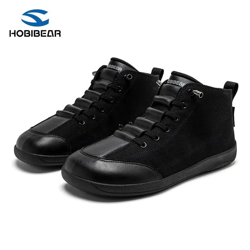 Men's Canvas High-Top Boots, Minimalist Barefoot Walking Shoes with a Wide Toe Box for All-Season Trail Running & Walking, Footwear