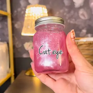Cat Eye Snowglobe Cup (choose your color) Custom Made - Acrylic Tumbler, Lid and Straw