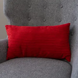 12''x20'' corduroy stripe  lumbar support throw pillow | 10 colors soft textured wide wale design | cozy lumbar & accent pillow | insert included