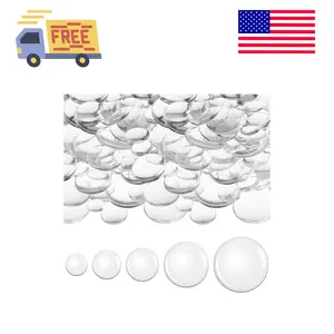 100 Pieces Transparent Glass Cabochon Dome Round Cabochon Tiles
