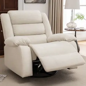 Recliner Chair, Wide Rocker Chair, Rocking Chair with Massage and Heat,360°Swivel Nursery Rocking Chairs, Oversized Recliner for Adults, Cashmere Reclining Sofa for Living Room Relaxation Elegant