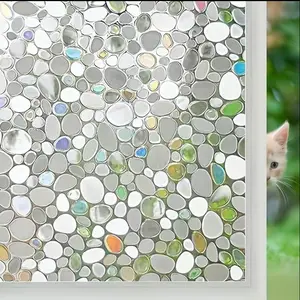 Glass Static Cling Film, Multiple Patterns, No Adhesive, UV Protection & Privacy, Reusable Waterproof, Home Office Bathroom Window Film