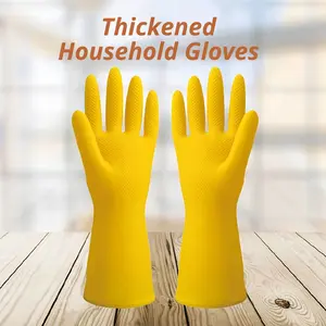 6 Pairs Thickened Rubber Household Gloves, Waterproof Plastic, Comfortable Texture, Non-Slip Grip, Rolled Cuffs - Multipurpose for Bathroom, Kitchen, Cleaning
